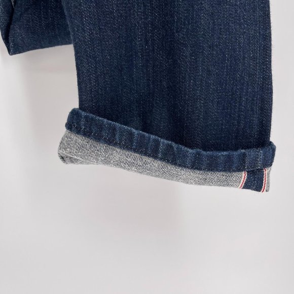 Gustin Size 34 Dark Blue Wash Slim Raw Selvedge Button Fly Jeans - Picture 3 of 7